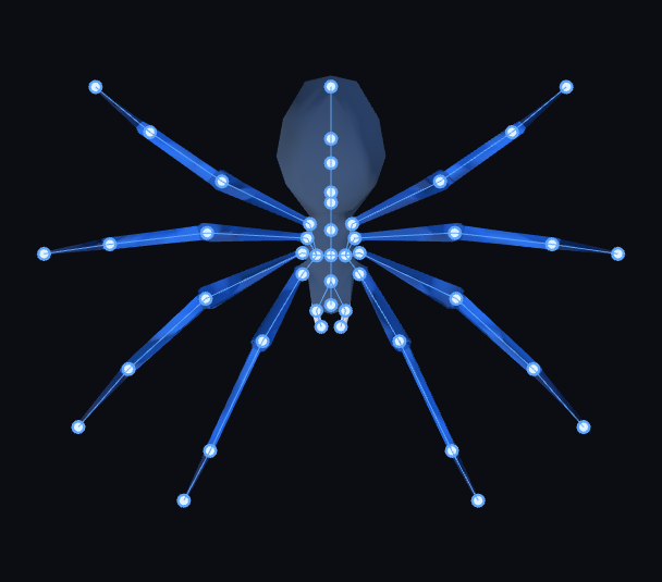 A spider with its afk.ai skeleton