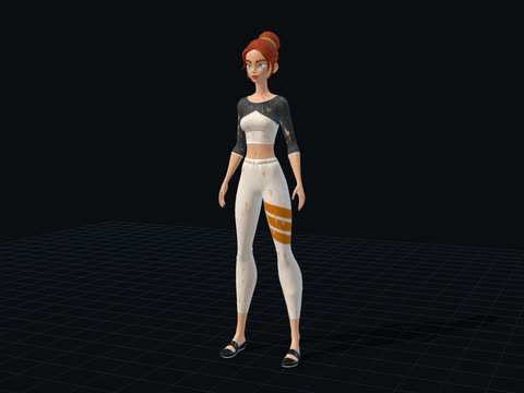 Cartoony Girl 3D model